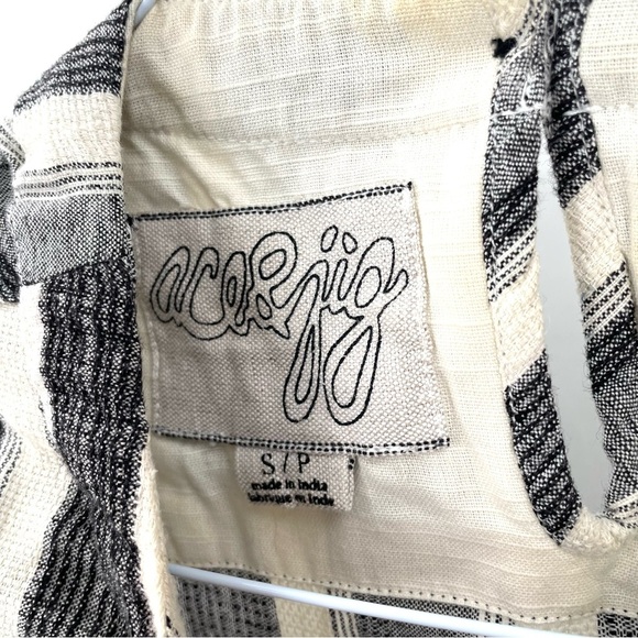 ACE & JIG Striped Short Sleeve Linen Minimalistic Tunic Mini Dress - Picture 6 of 7